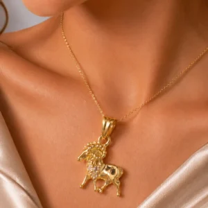 Złota zawieszka znak zodiaku BARAN 585 z cyrkoniami